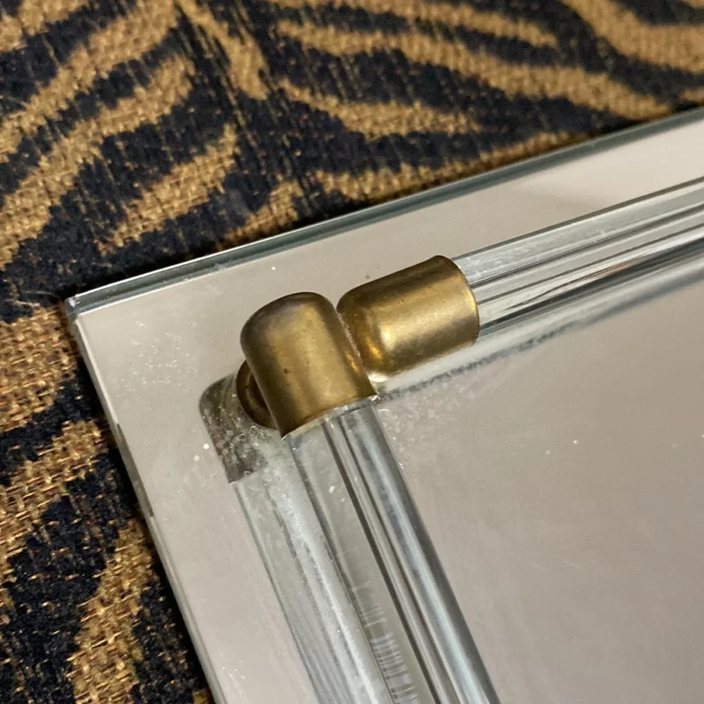 Vintage Mirrored Lucite Border Tray!